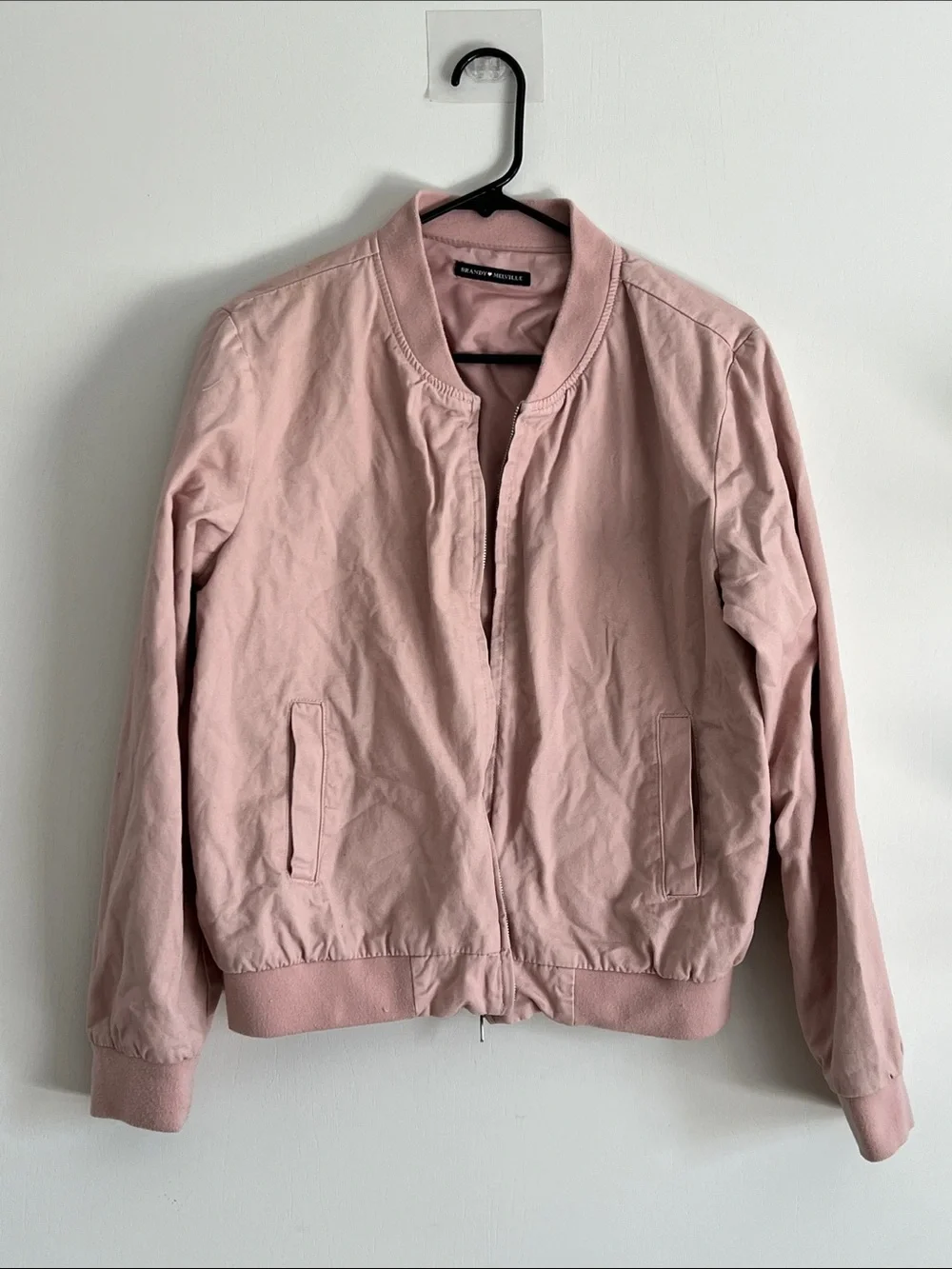 Brandy Melville Kasey Bomber Jacket Light Pink Size Small